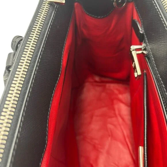 Prada 1 Ba274 2-Way Bag Saffiano Tote Bag Black - Picture 13 of 15